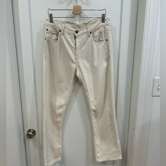 Billy Reid Cotton Linen 5 Pocket Pant, Eggshell, 33x30 - Picture 7 of 9